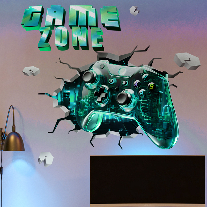 Pc Gaming Wallpaper - Game Zone Gaming Mural Broken Wall