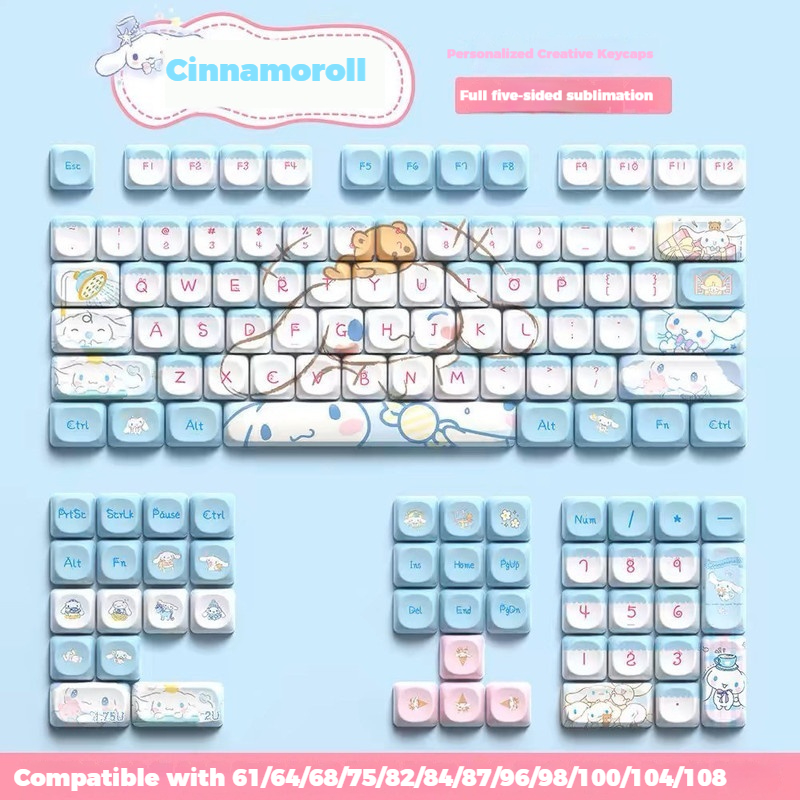 Custom Keycaps - Anime Cartoon Cinnamoroll Sculpted Keycaps PBT