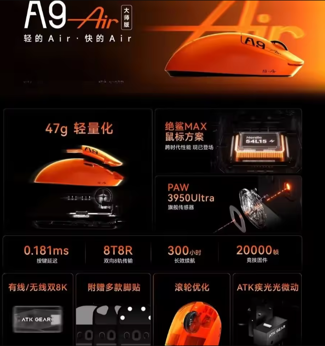 ATK A9 Air Ultimate Gaming Mou - Wireless Gaming Mouse avis et prix