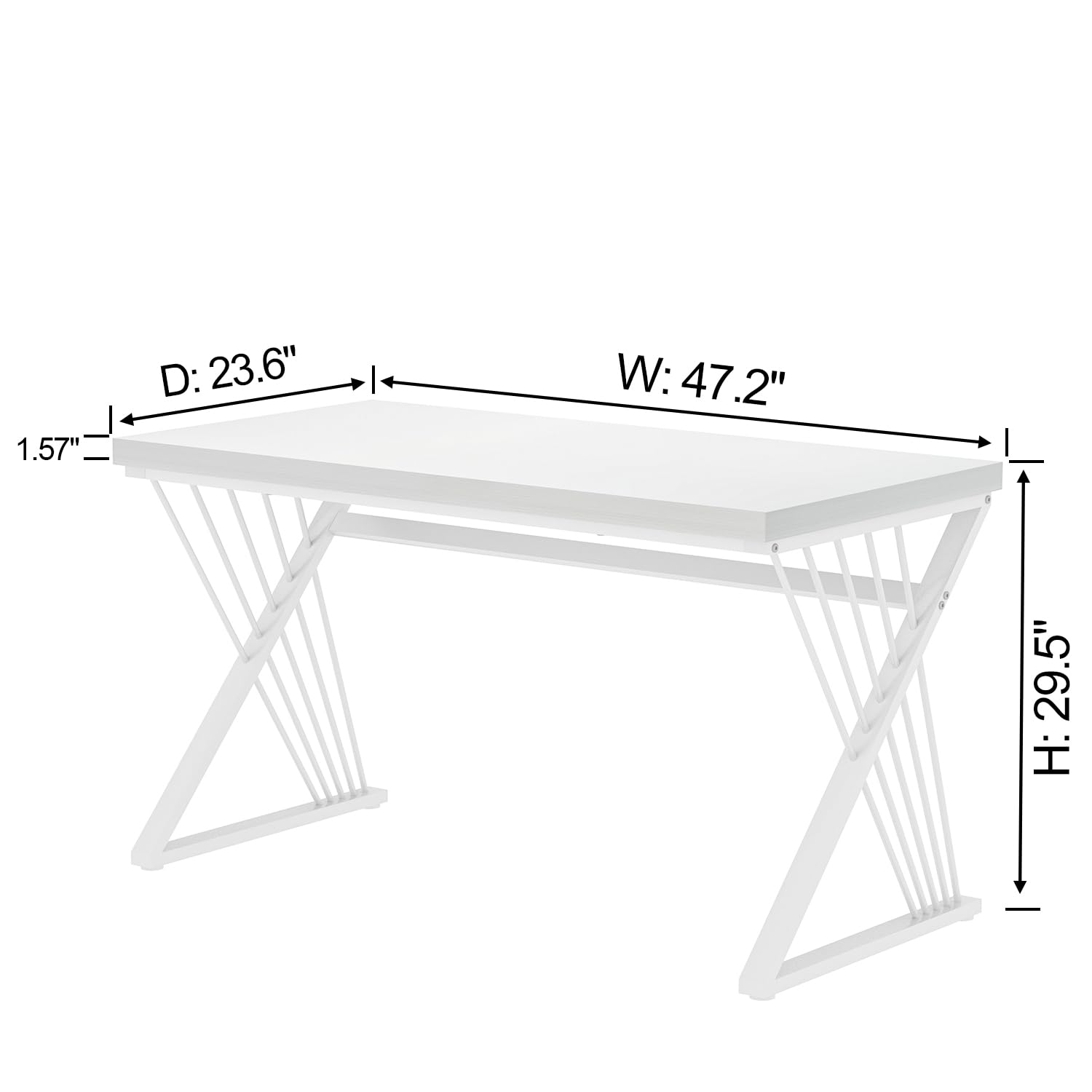 Modern White Z-Shaped Metal Fr - Pc Gaming White avis et prix