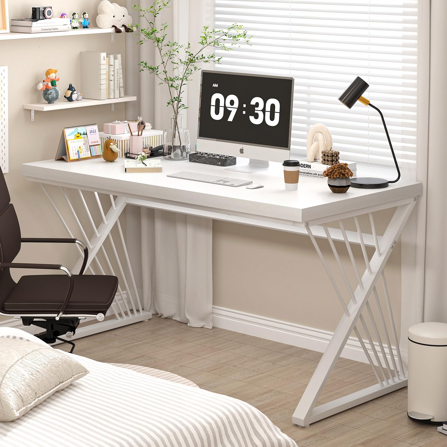 Modern White Z-Shaped Metal Fr - Pc Gaming White avis et prix