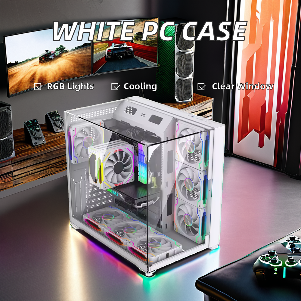 White PC Case Chassis Full Tow - Pc Gaming White avis et prix