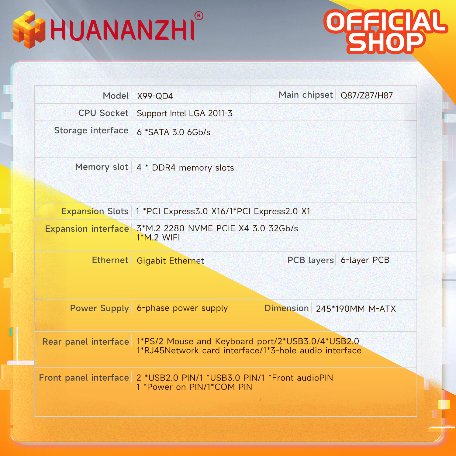 HUANANZHI X99 QD4 LGA 2011-3 X - Pc Gaming Omen avis et prix
