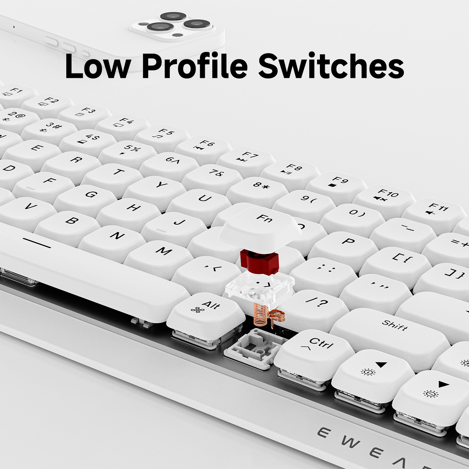 EWEADN 84 Keys Tri-Mode Low Pr - Pc Gaming White avis et prix