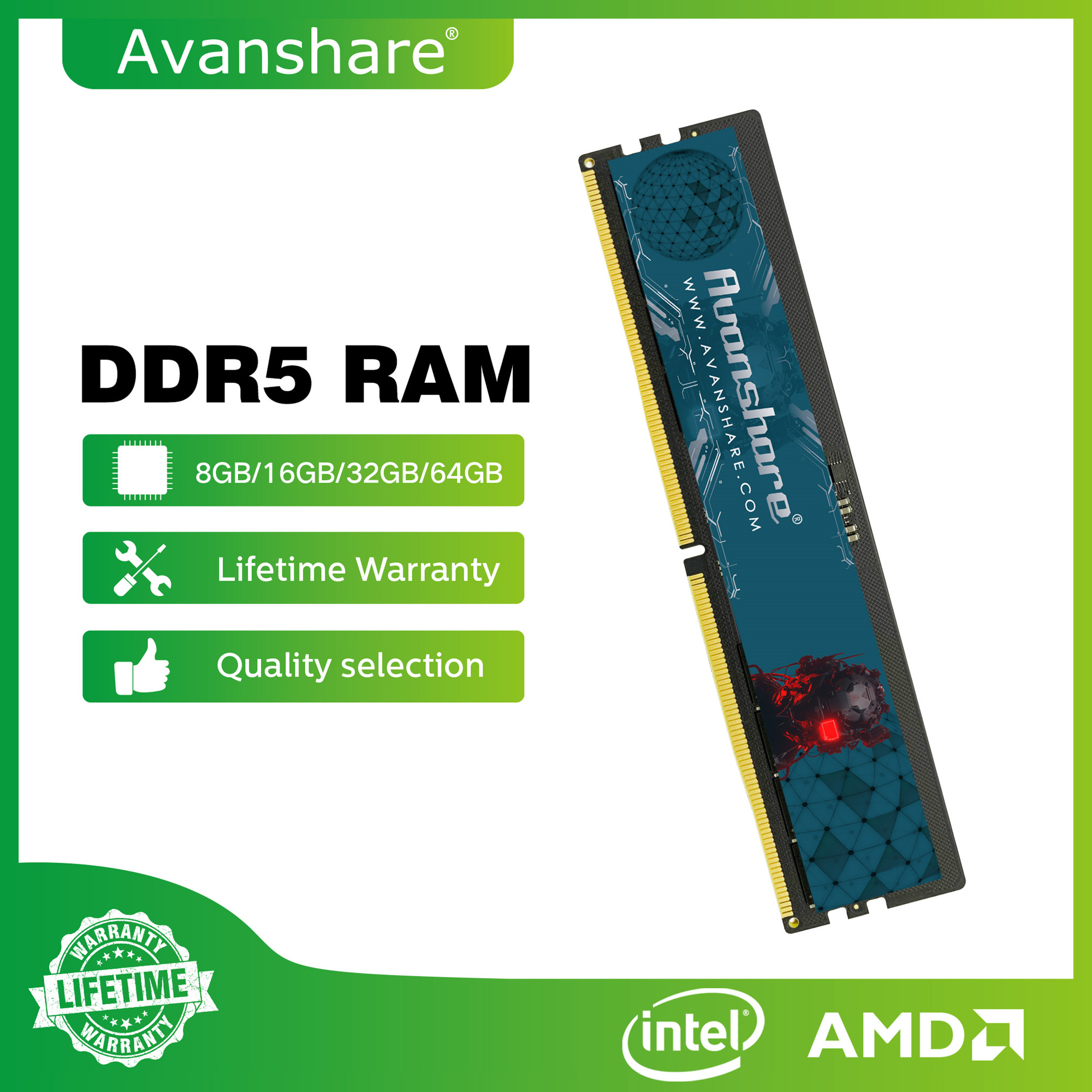 Avanshare Ram Memoria DDR5 DDR - Pc Gaming Samsung avis et prix