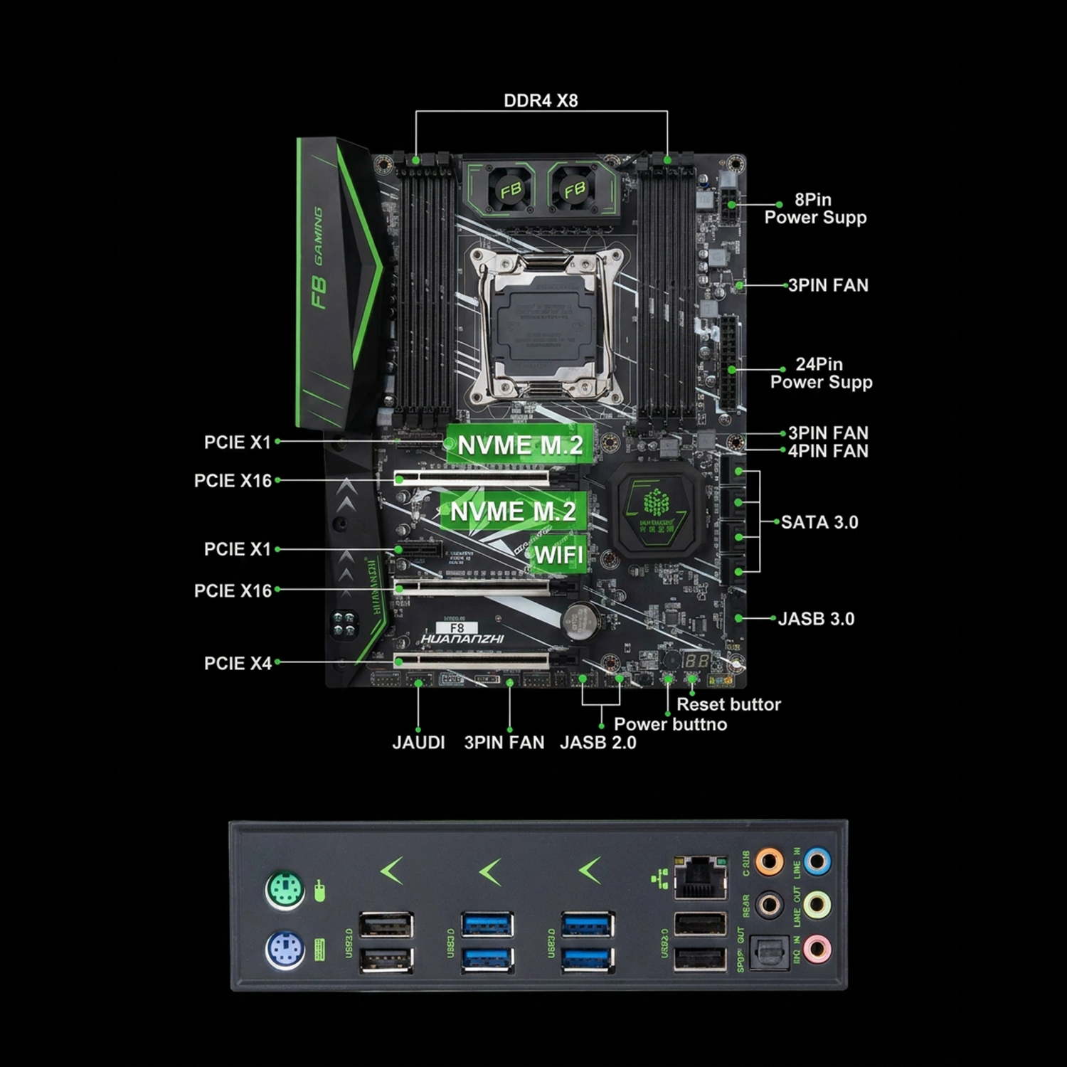 HUANANZHI X99 F8 Placa-mãe LGA - Pc Gaming Omen avis et prix