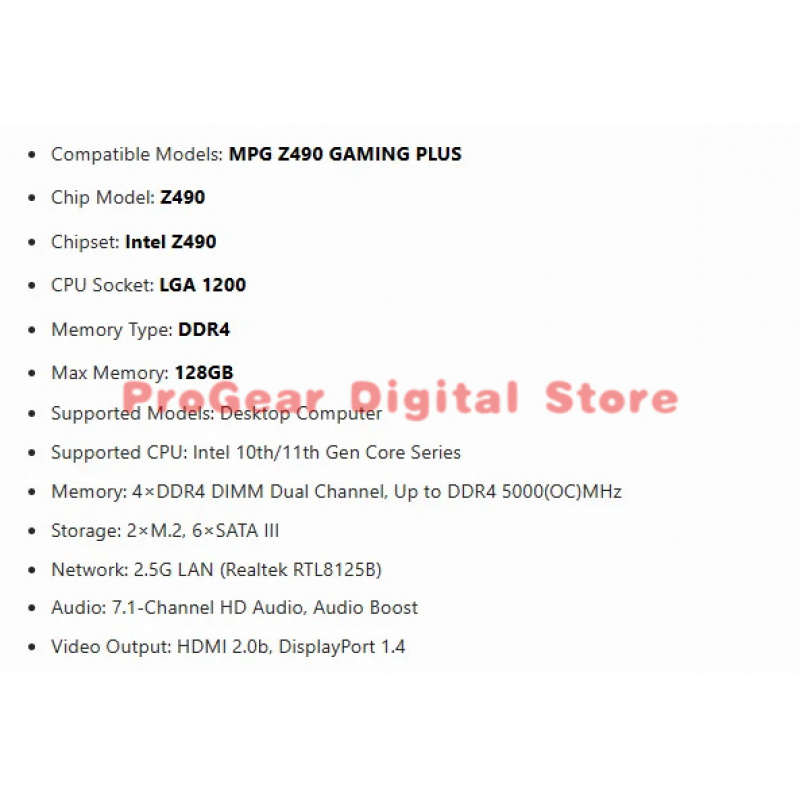 for MSI MPG Z490 GAMING PLUS L - Pc Gaming Msi avis et prix